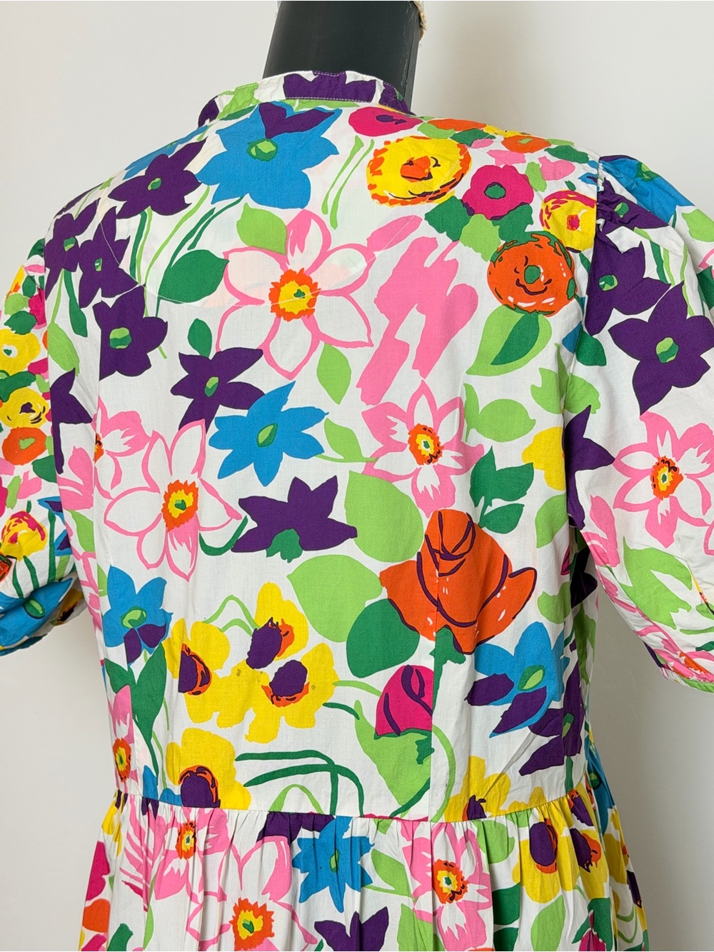 J. Crew Colorful Floral Puff-Sleeve Midi Dress Size 14 - Picture 4 of 14